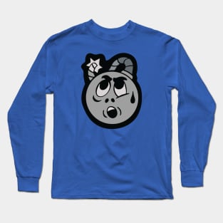 Classic Greyscale Cartoon Bomb Long Sleeve T-Shirt